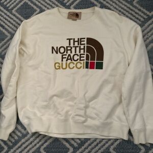 Gucci White Crewneck Sweater with Iconic Logo